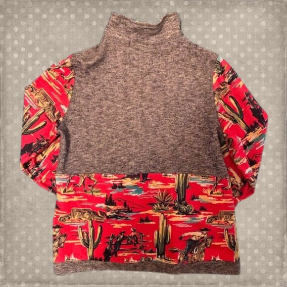 Red Western Women's Zip Up Jacket Plus Size 1X - Picture 6 of 9